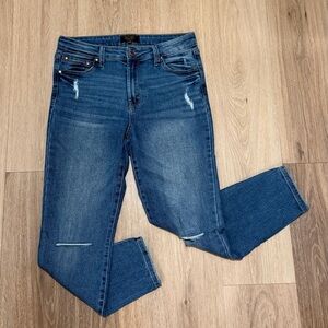 RACHEL Rachel Roy Blue Distressed Skinny Jeans size 10/30